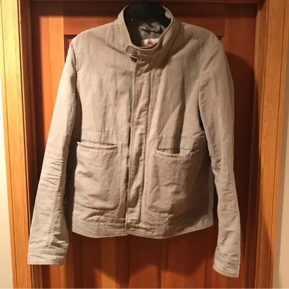 Shockoe Atelier Tan Jacket Coat Men’s Cotton Linen Size 52 Medium - Picture 2 of 6